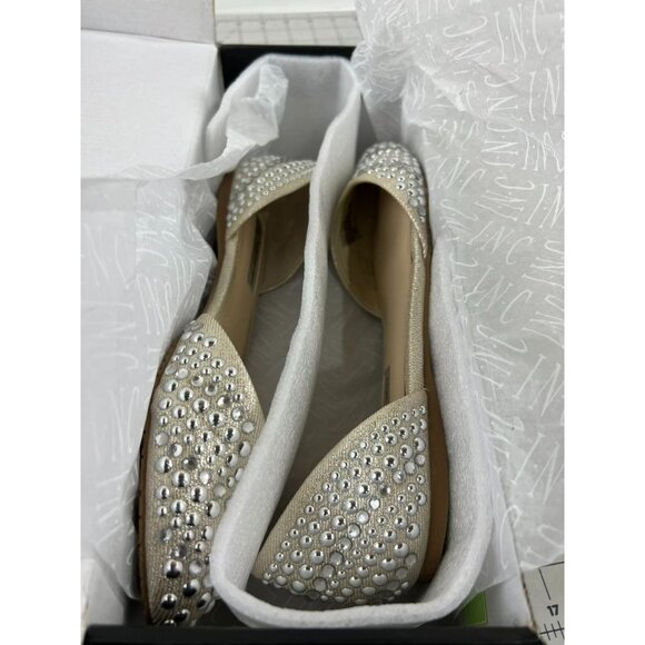 INC International Concepts Crescente 2 Sz. 7.5 Pearl Gold Flats ~~minty~~ - Picture 7 of 14